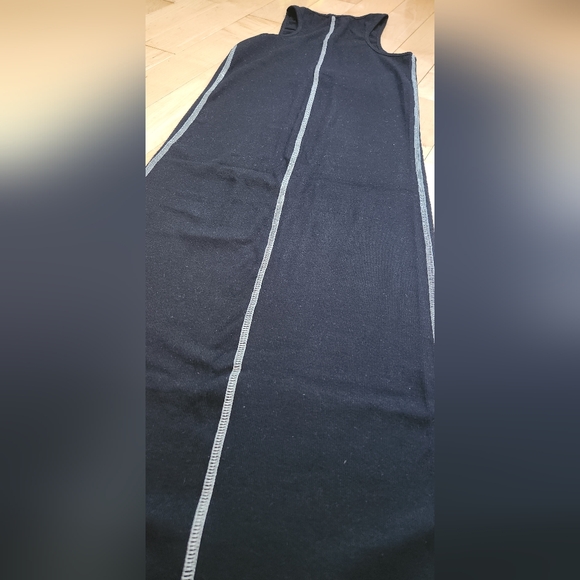 JOE FRESH straight and stretchy rib knit blk midi sleevless dress in size M - Picture 4 of 6